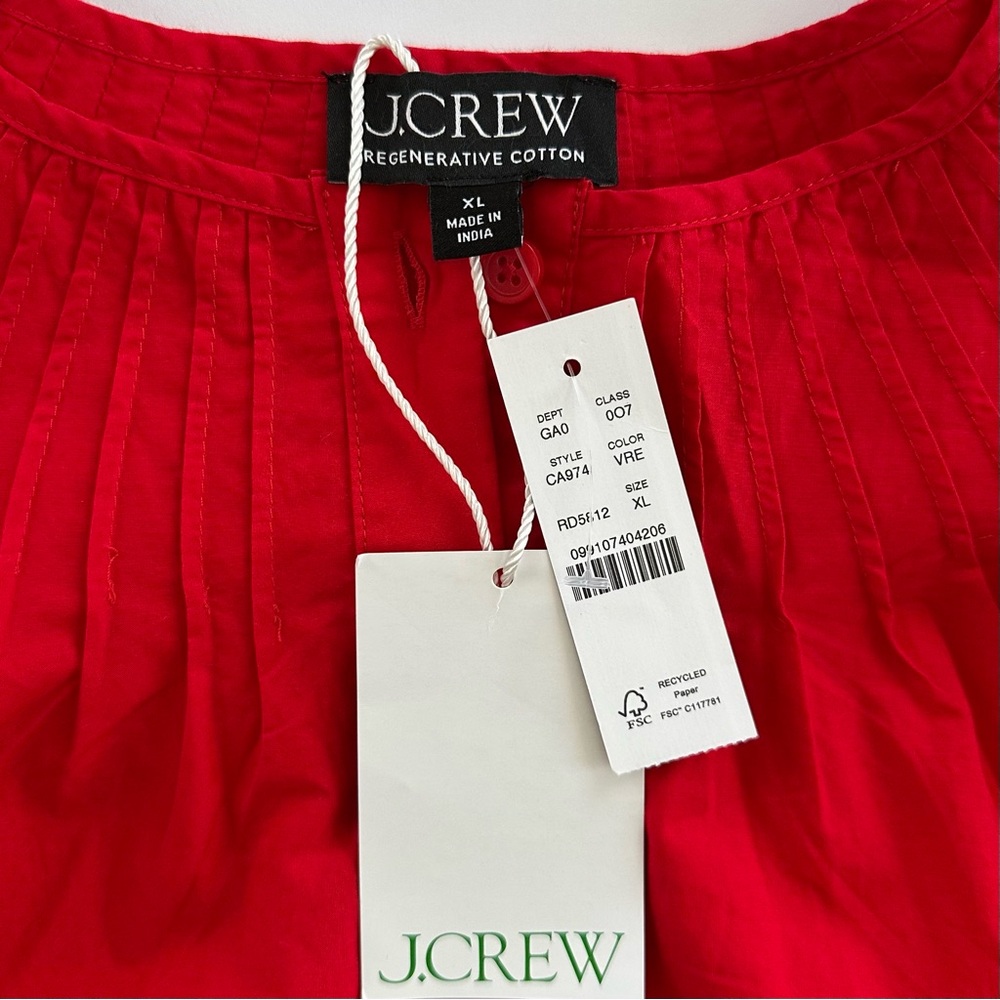 J.Crew Jolie Top in Eyelet Cotton Poplin in Vintage Red | XL | NWT - Picture 13 of 14